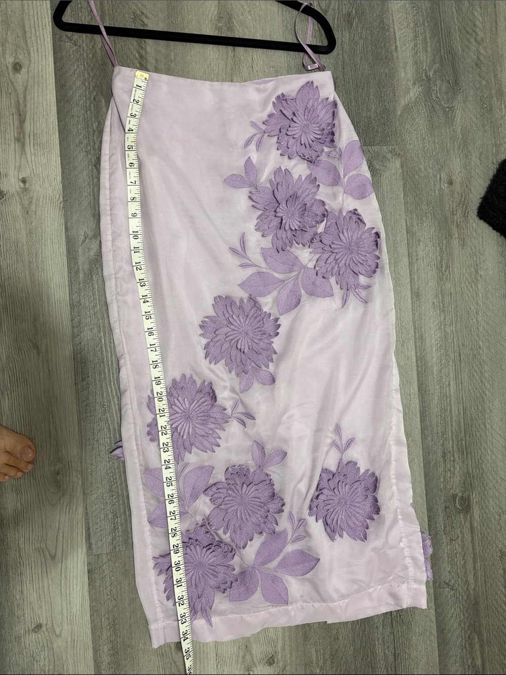 Anthropologie Lilac Floral Appliqué Slip Dress - Picture 8 of 8